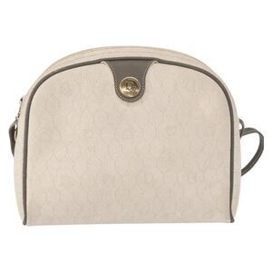 Christian Dior Vintage Honeycomb Canvas White Canvas Shoulder Bag Bag